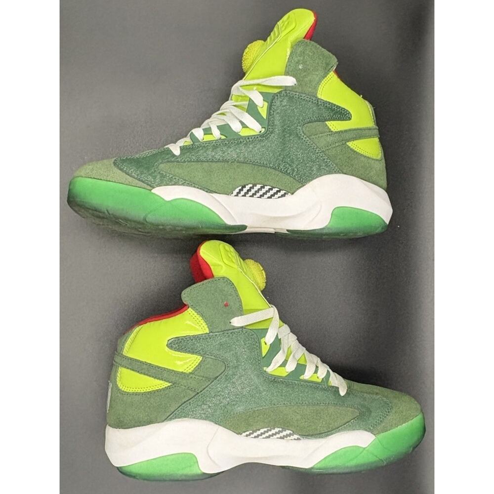 Reebok Shaq Attaq “Ghost of Christmas Present” Grinch Pump 9 mens 2013 Sneakers - Picture 8 of 15